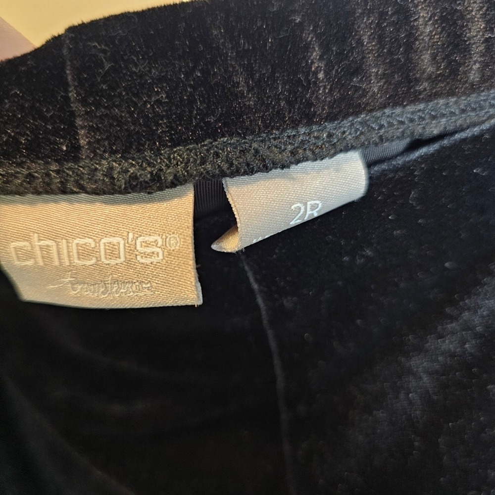 Chico's Velvet Black Sequins Party Top Bundle Pants Skirt Outfit Size 2 Large‎ - Picture 11 of 13